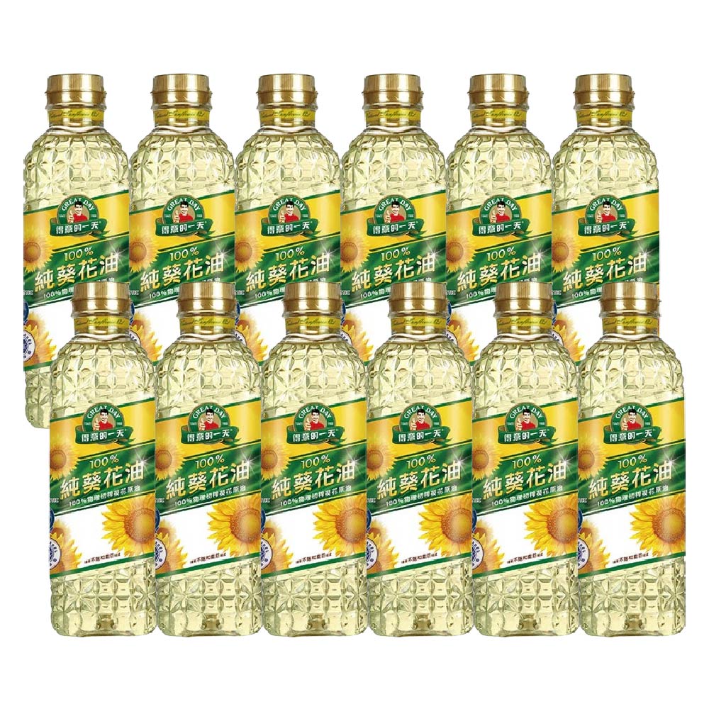 【得意的一天】100%葵花油箱購 12 瓶組 (1L/瓶)