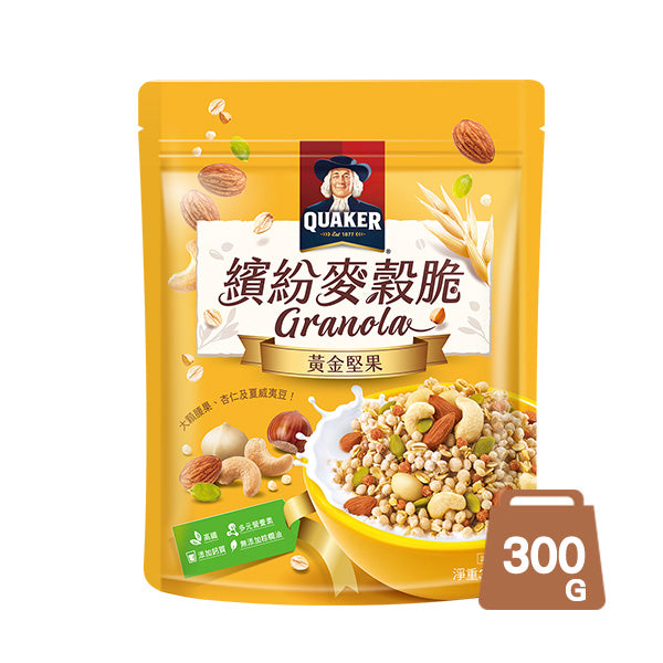 【桂格】繽紛麥穀脆水果早餐麥片-黃金堅果300g/包