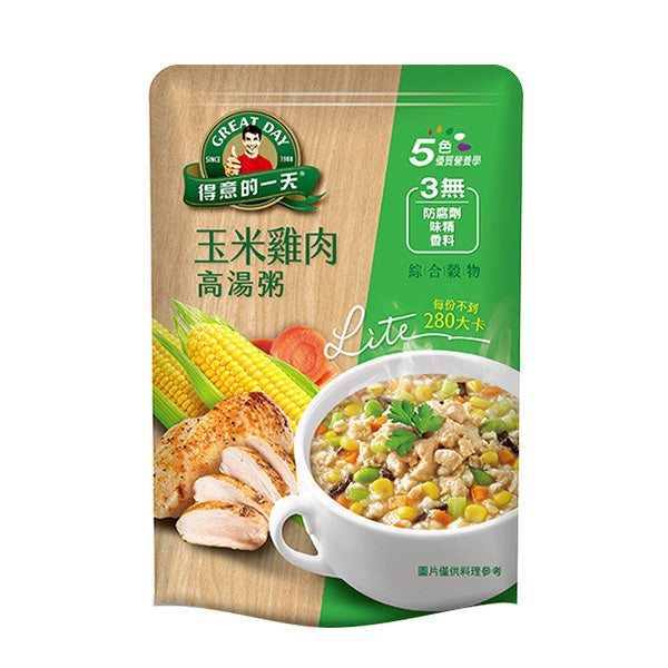 【得意的一天】玉米雞肉高湯粥350G/包✔️三無添加✔️熬製高湯底✔️真材實料