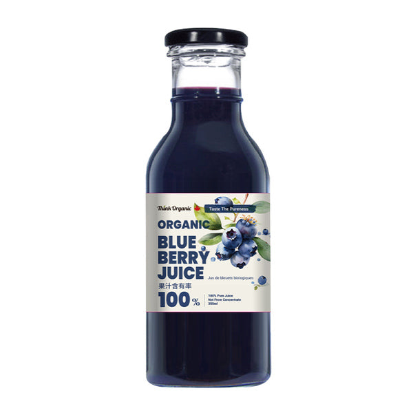 🔥限時85折🔥【有機思維】有機思維有機藍莓原汁(350ml/瓶)*4瓶🫐超過450g的藍莓