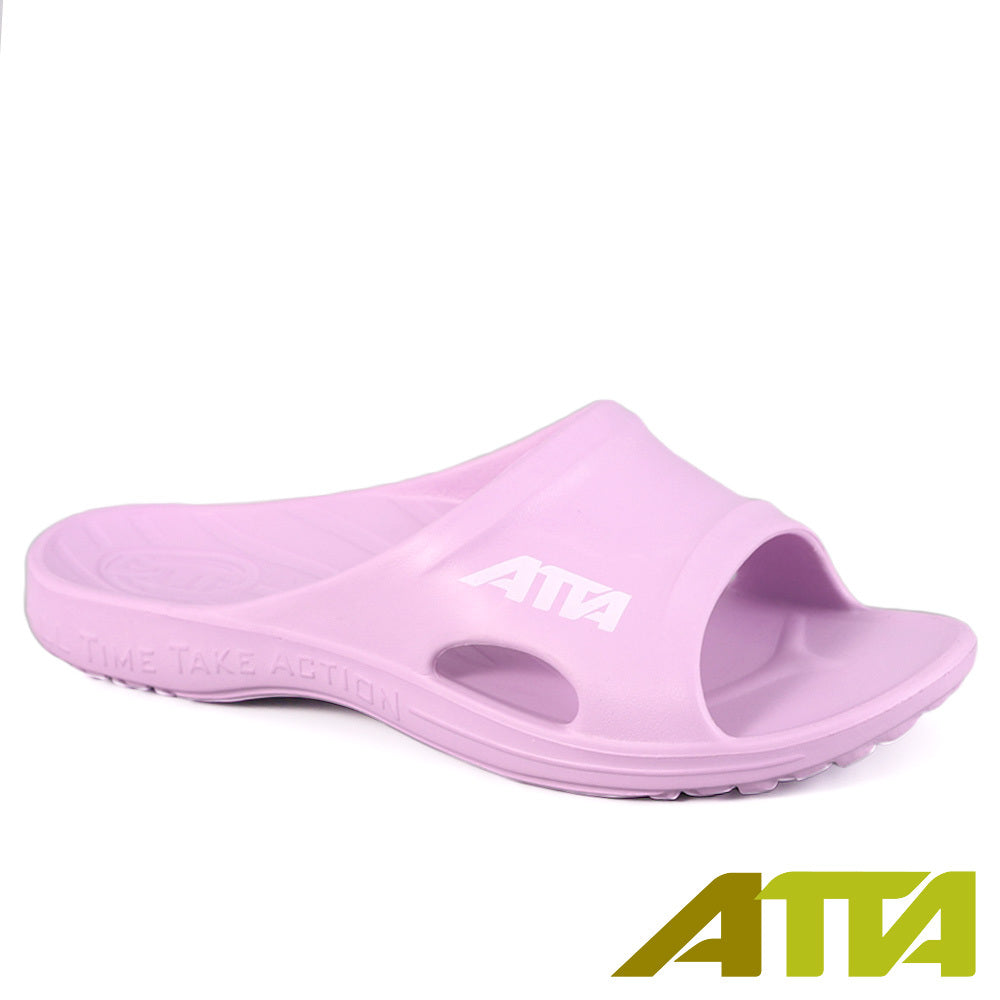 🔥限時下殺66折🔥【ATTA】 足弓簡約休閒拖鞋 (粉色/粉紫色/藍色/黑色) 可選鞋號