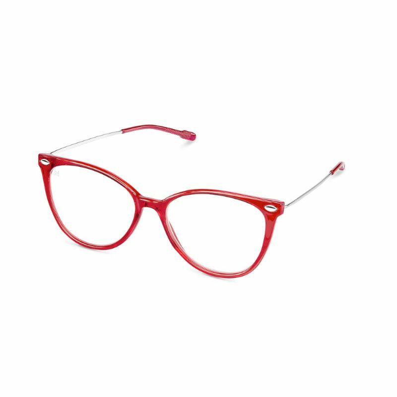 🔥快閃9折🔥法國NOOZ時尚造型老花眼鏡-鏡腳便攜款(IVY蝴蝶形)-紅色（度數：100度/150度/200度/250度/300度）