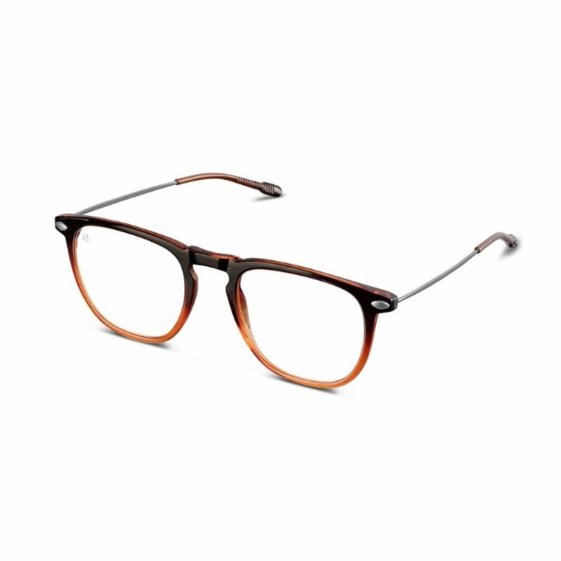 🔥快閃9折🔥法國NOOZ時尚造型老花眼鏡-鏡腳便攜款(矩形)-黑銅棕 （度數：100度/150度/200度/250度/300度）