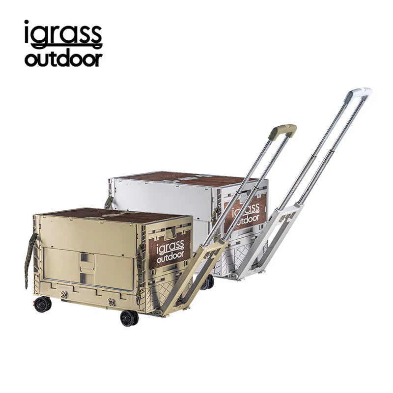 🔥新品上市🔥【igrass】outdoor｜多功能露營推車-米白/咖啡(IGS048)★購物買菜，外出露營、野餐都方便