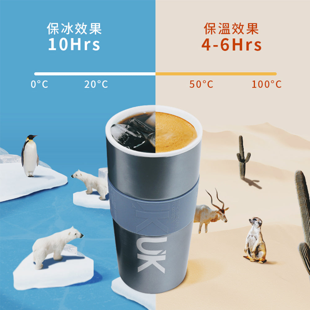 IKUK咖啡牛奶陶瓷保溫杯-600ml（玫瑰金/星際藍/天峰藍）