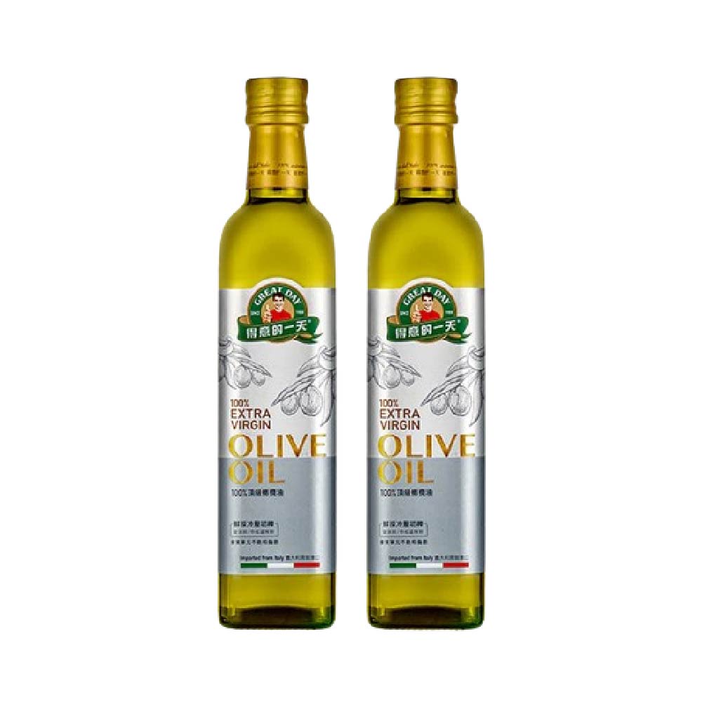 【得意的一天】頂級初榨橄欖油500ML*2瓶⚡義大利原裝進口，適合中低溫料理⚡