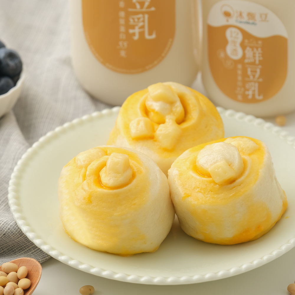 【沐甄豆】起司乳酪豆漿饅頭 360g/包 (6入) * 三包組│奶素