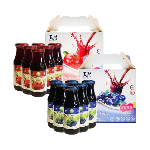 🔥綜合雙入下殺61折🔥【天廚】100%石榴汁 200ml*6入(盒裝)+100%藍莓汁 200ml*6入(盒裝)