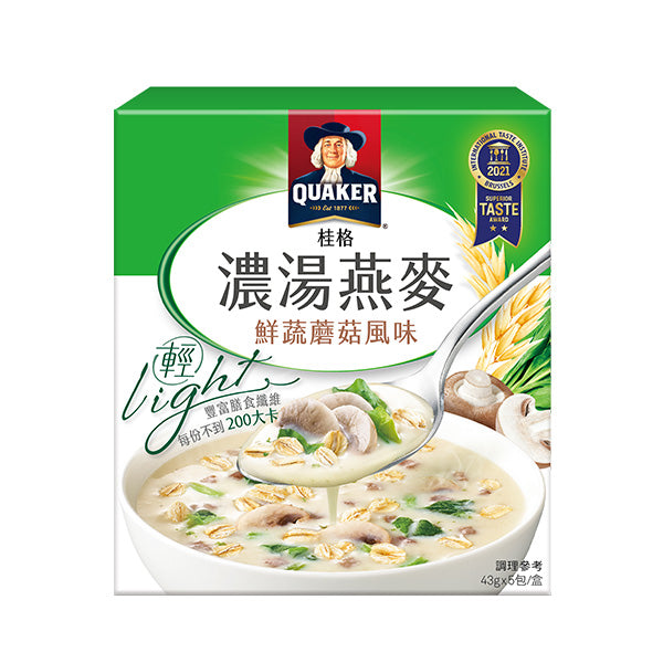【桂格】濃湯燕麥-鮮蔬蘑菇43gx5包/盒