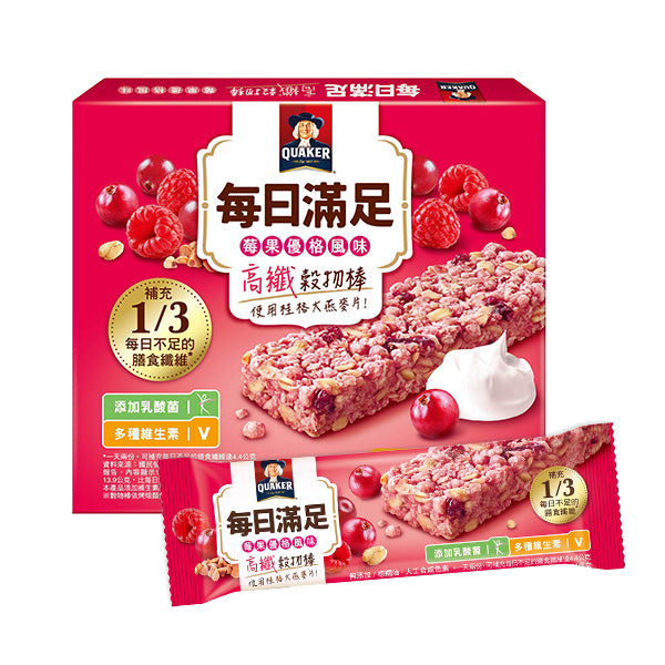 【桂格】每日滿足穀物棒莓果優格 23g*3入/盒