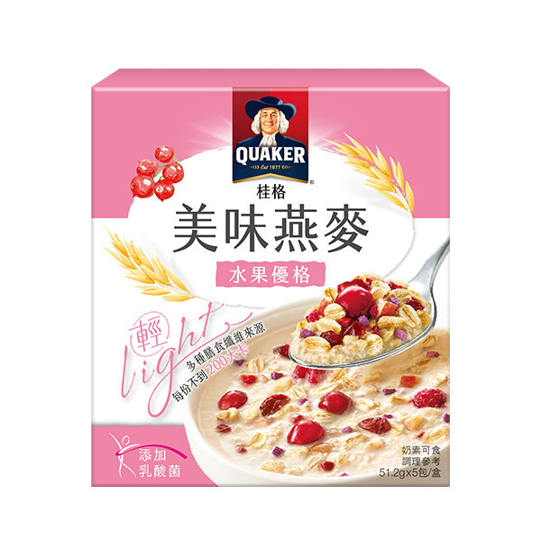 【桂格】美味燕麥-水果優格51.2gx5包/盒⚡點心/消夜好選擇⚡ 🍃每份不到 200 大卡