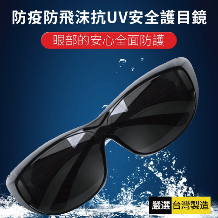 【WIWI】防飛沫抗UV護目鏡(透明/經典黑)-大人/中性F★降低眼部暴露風險，有效隔離飛沫