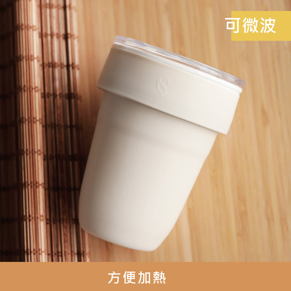 【SWANZ天鵝瓷】MIZU 芯動陶瓷杯-450ML (含杯袋)-（簡約黑／米白色／紫羅蘭／薄荷綠）