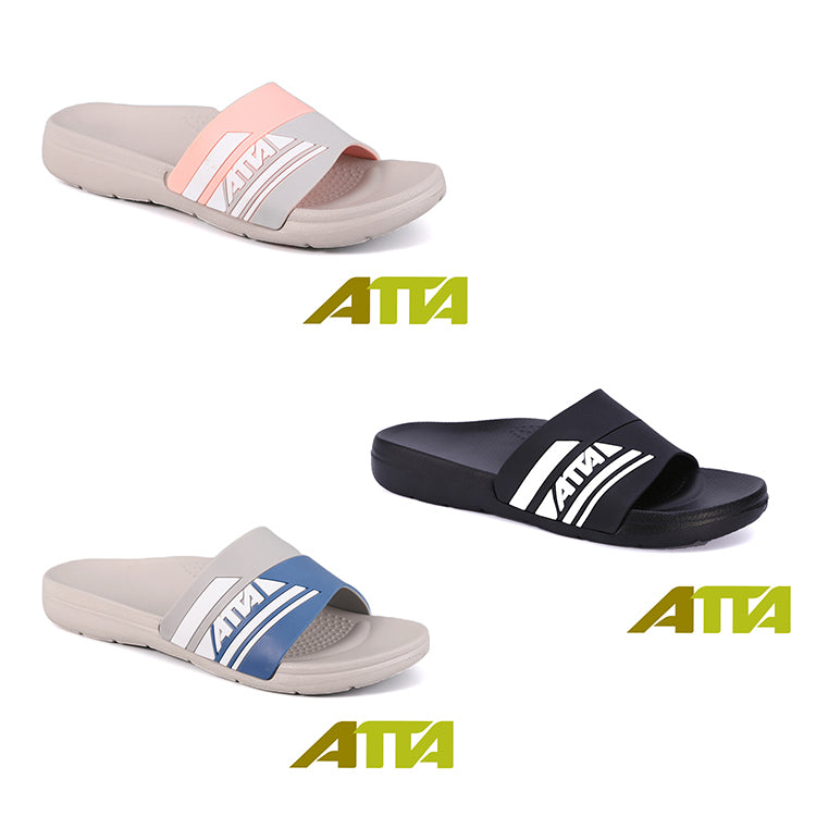 🔥新品89折🔥【ATTA】流線均壓拖鞋(黑白/藍灰/粉灰) 可選鞋號
