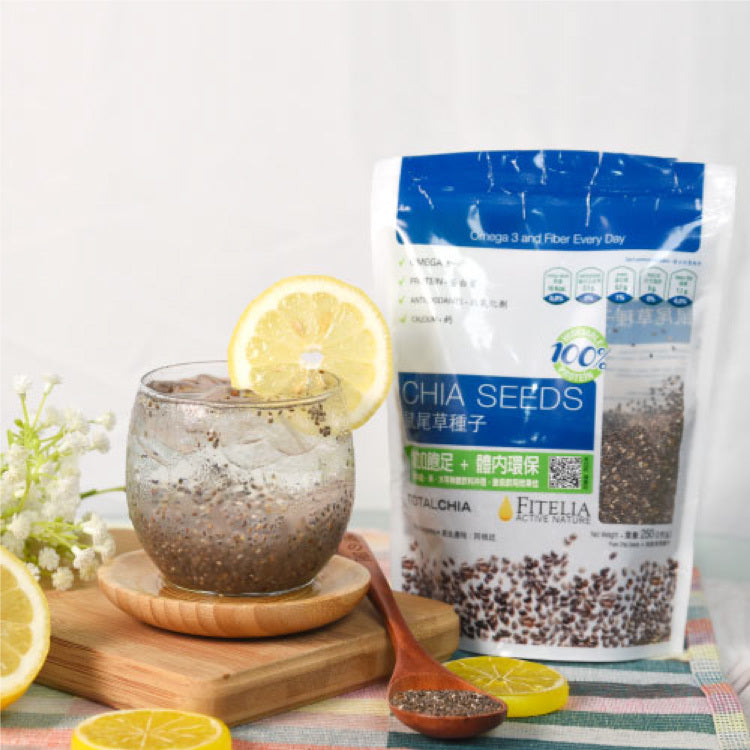 【每月一物買就送玻璃瓶再免運】【TOTAL CHIA】奇亞籽(250g) x4包贈晶透耐熱玻璃瓶630ml(黃/粉隨機出貨)x1