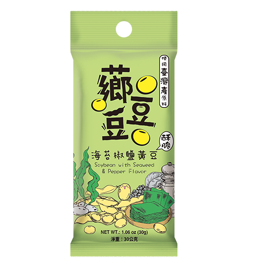 🔥新品優惠價3入$99🔥【薌園】海苔椒鹽黃豆30g/袋(3入/6入)👍鹹酥香👍