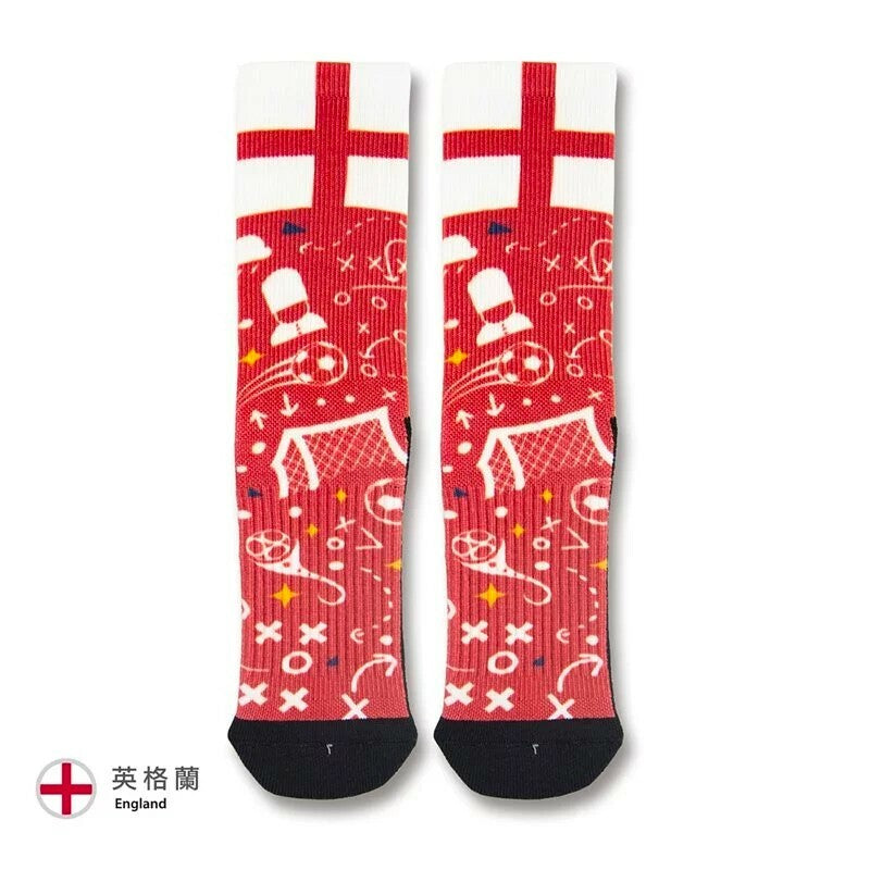 【AREX SPORT】經典足球世界盃咖啡紗3D科技紀念襪-英格蘭England