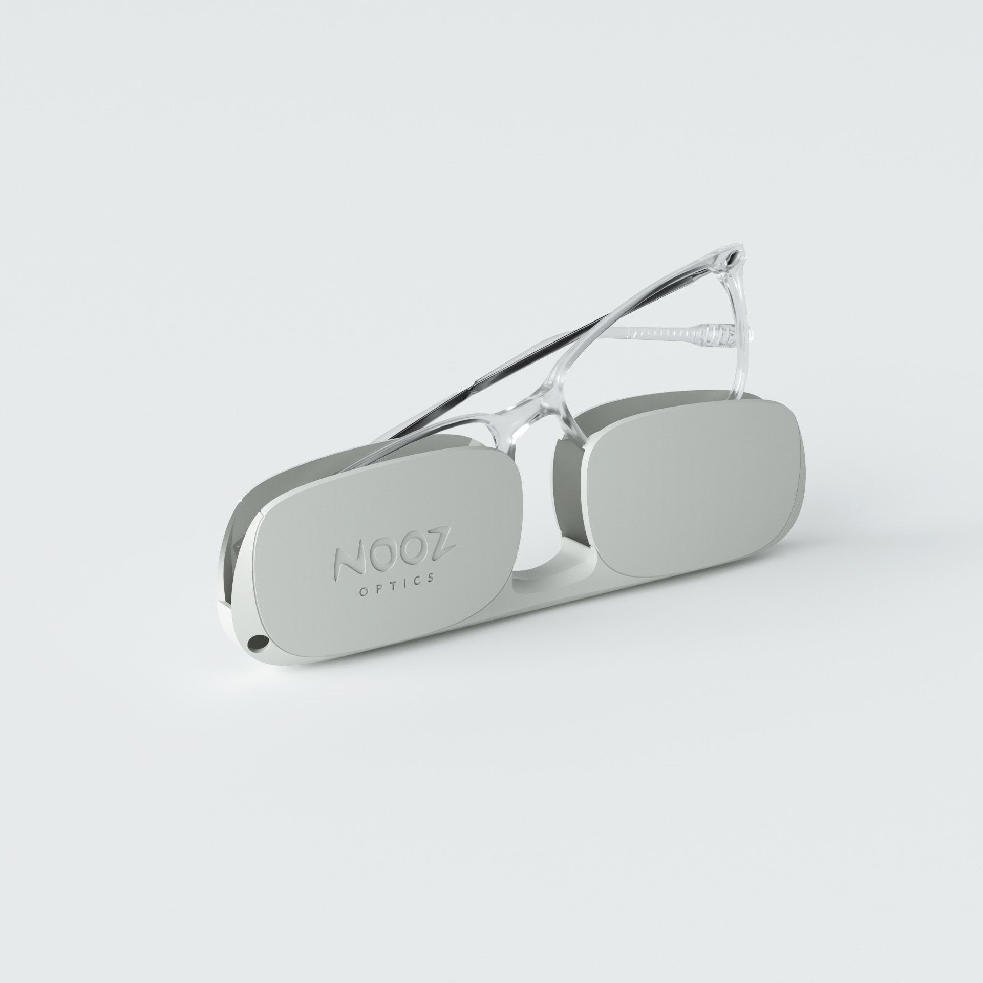 法國NOOZ時尚造型老花眼鏡-鏡腳便攜款(矩形)-透明