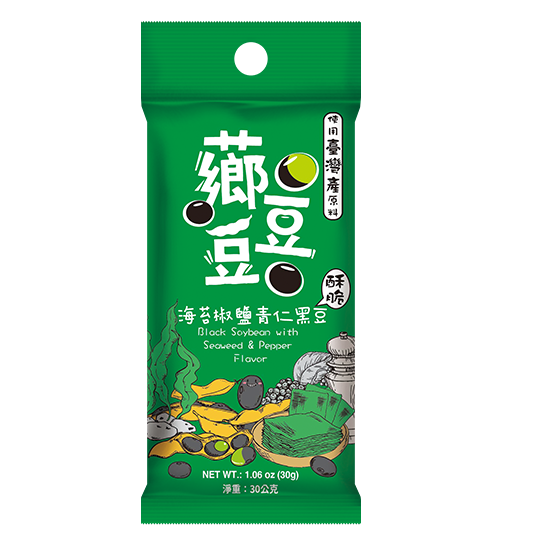 👍鹹酥香👍【薌園】海苔椒鹽青仁黑豆30g/袋(3入/6入) (效期2024/05/29)