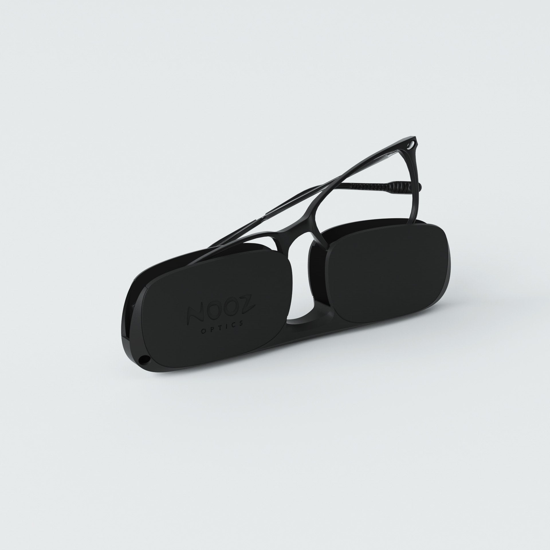 法國NOOZ時尚造型老花眼鏡-鏡腳便攜款(矩形)-黑（抗藍光）
